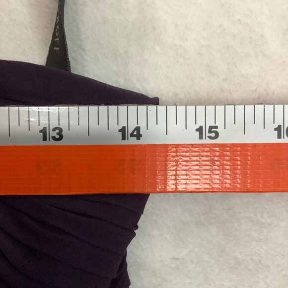 Bill Levkoff Plum Strapless Chiffon Evening Gown Size 4 Ruched Empire Waistline - Picture 5 of 7